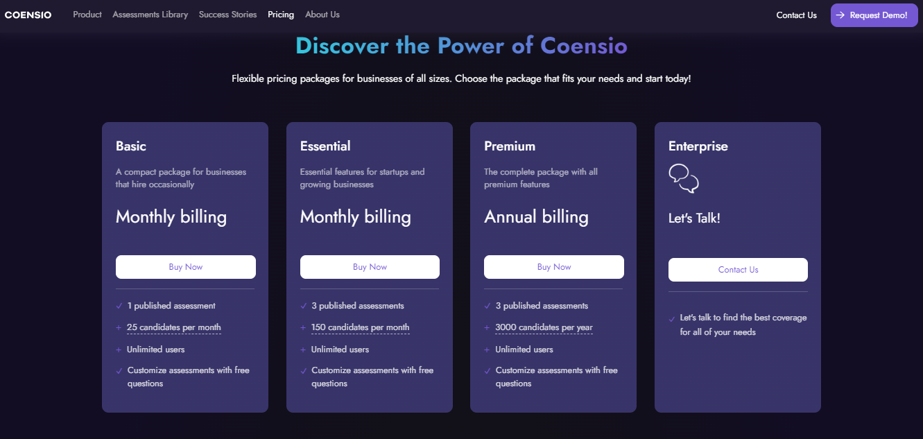 Coensio Pricing