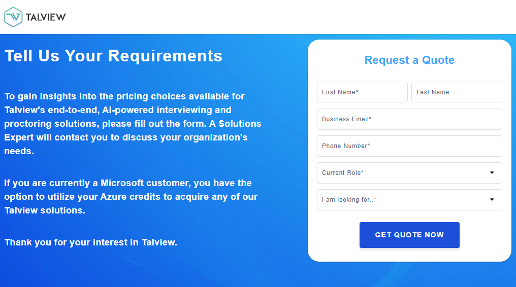 Talview Pricing