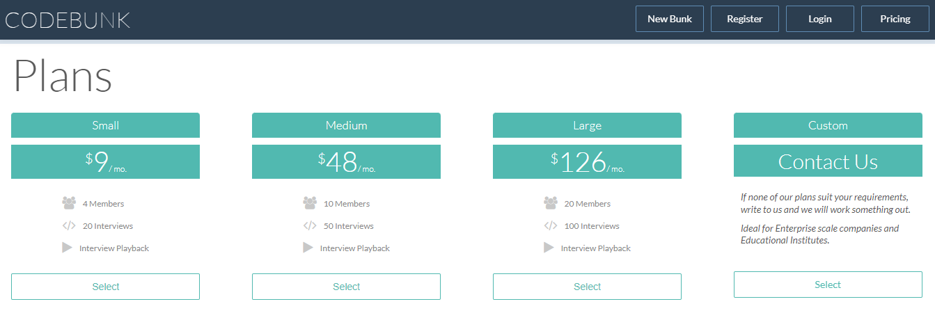 CodeBunk pricing