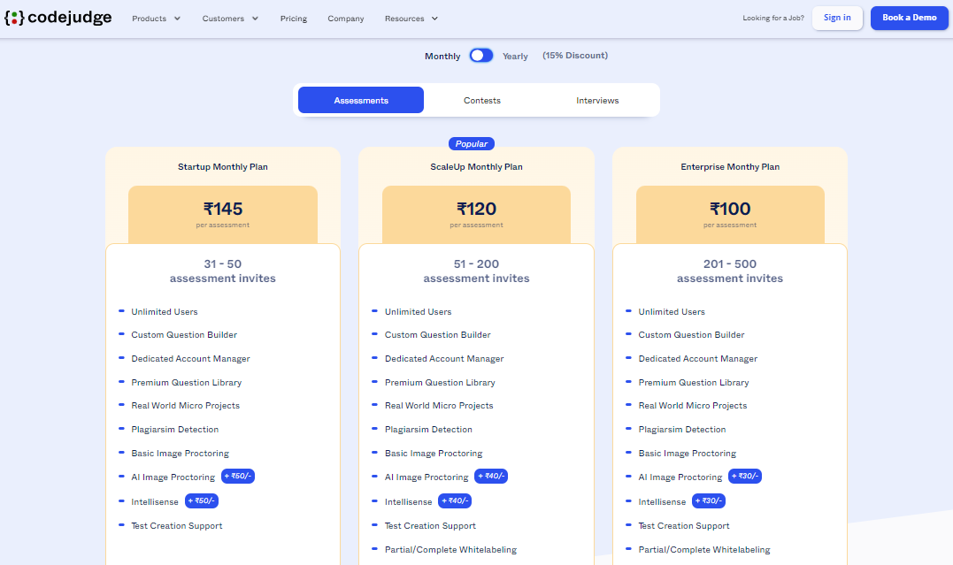 Codejudge pricing