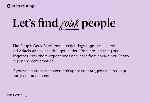 PeopleGeeks by CultureAmp slack