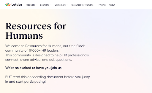 resource for humans slack