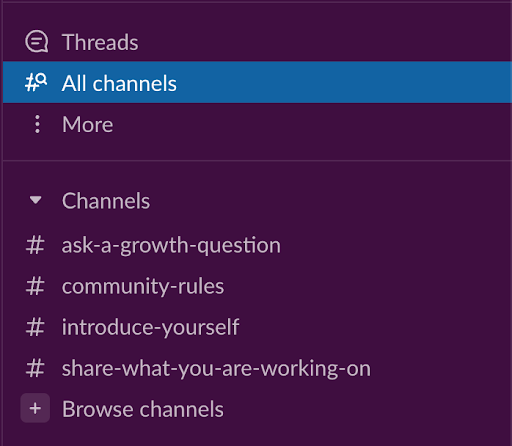 slack channels in an hr workspace