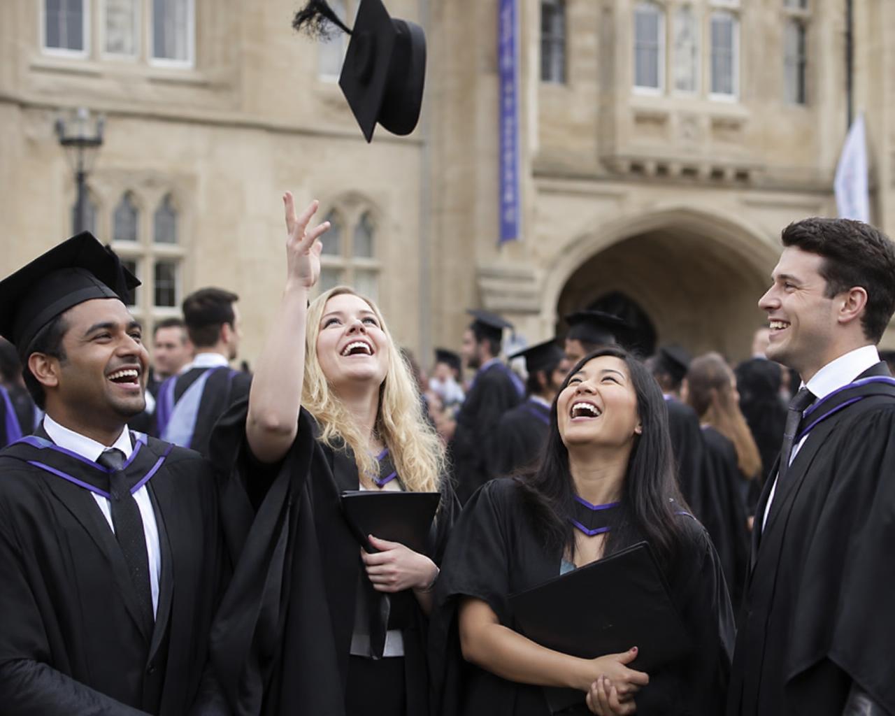 Graduates celebrating at their convocation ceremony