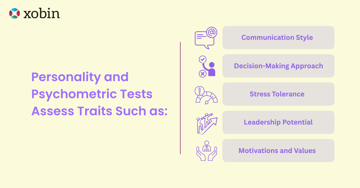 Personality and psychometric tests Assess Traits